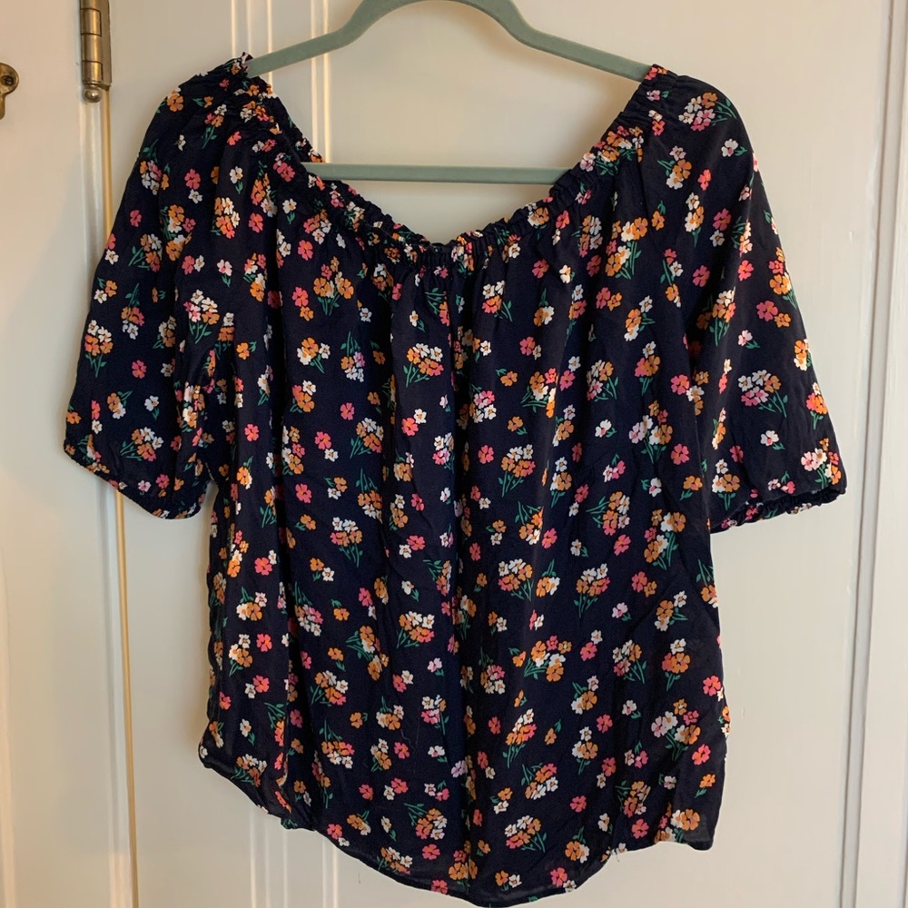 Navy blue floral top from The Gap